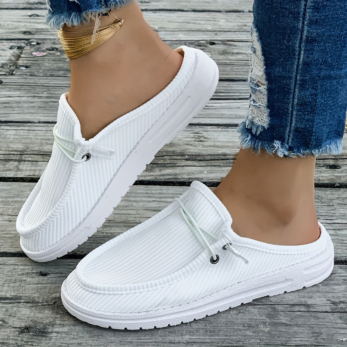 [Soft Beige Slip-On Sneakers] Women's Casual Slip-On Sneakers in Beige - Soft Fabric Upper with Tassel Detail, Round Toe Design, Comfortable PU Cover Sole - Easy Care Hand or Dry Clean for All Seasons, Breathable Slipons|Tass