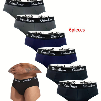 6 Pcs Men's Polyester Boxer Briefs - Comfortable, Breathable for Daily Wear, Sexy Underwear