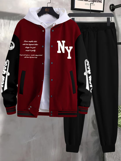 NEW YORK Men's Baseball Uniform Pants - Casual, Street Style NY Suit for Daily Wear