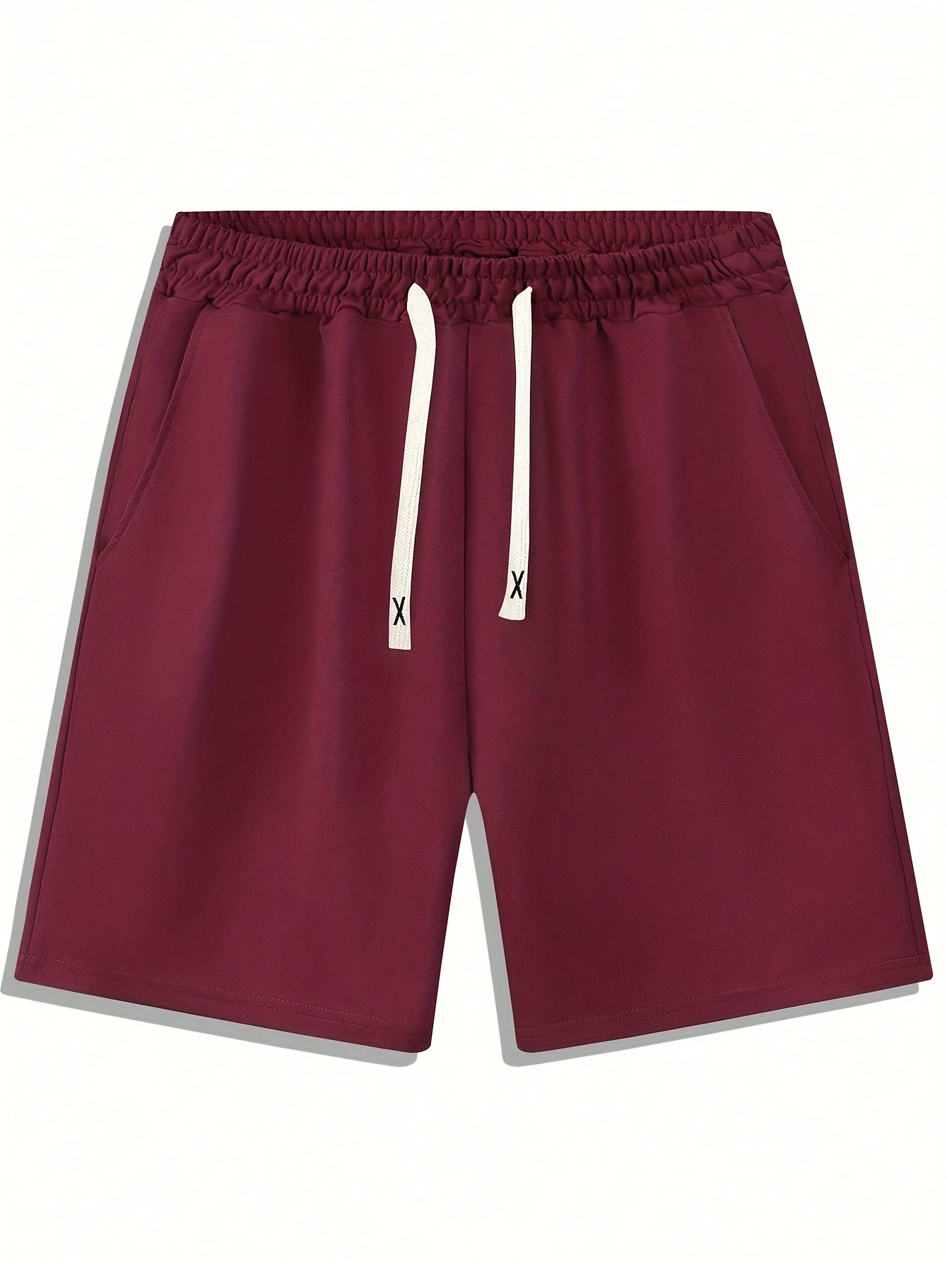 Summer Solid 4pcs Men's Drawstring Shorts - With Pockets For Outdoor Sports and Beach Holiday