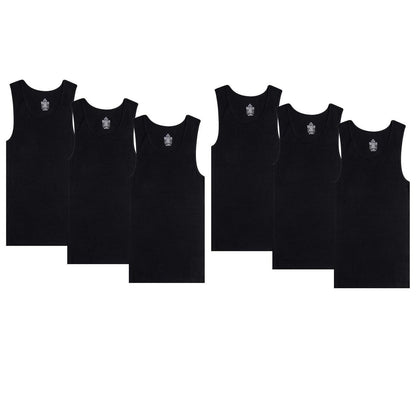 6 Pack Men's 100% Cotton Wife Beater A-Shirts Undershirt Plain Ribbed Tank Top