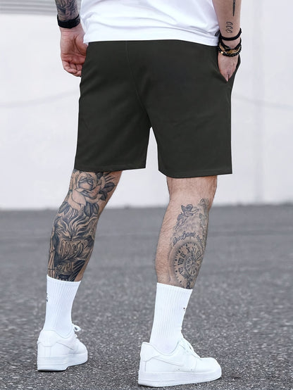 Black Polyester Casual Shorts - Regular Fit, Drawstring, Machine Washable & Dry Cleanable, Knit Fabric with White Cross Design