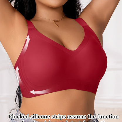 [Wire-Free Comfort Fit Bralette] Seamless Plus Size Bralette - Soft, Wire-Free with Removable Pads, Comfort Fit for Casual Attire