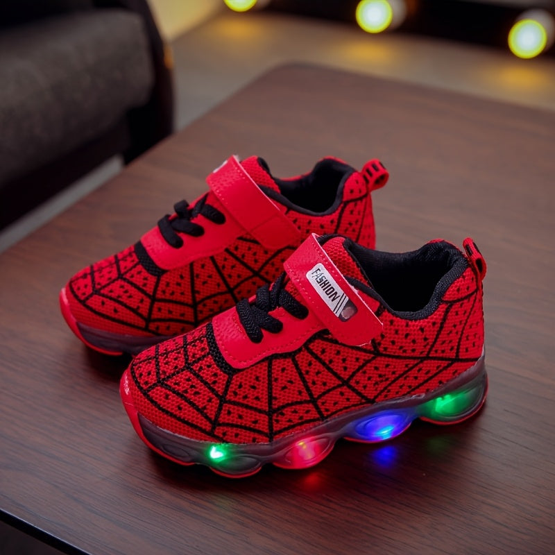 Spring And Autumn New Style Shoes in Sizes 21-36, Light-Up Running Shoes for Boys And Girls, LED Flashing Sneakers with Mesh Design.