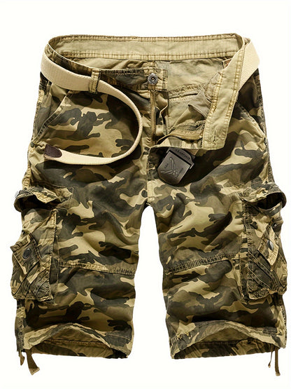 Men'S Cargo Shorts Casual Loose Camouflage Print 3/4 Shorts with Pockets for Summer