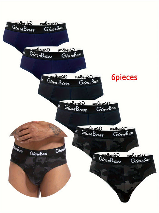 6 Pcs Men's Polyester Boxer Briefs - Comfortable, Breathable for Daily Wear, Sexy Underwear