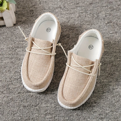 Casual Comfortable Solid Color Low Top Canvas Shoes For Boys, Breathable Lightweight Loafer Shoes For All Seasons