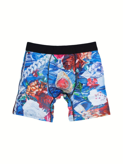 5Pcs Fashionable Print Boxer Shorts for Men - Comfortable, Soft, Breathable, Stylish Underwear with Vibrant Colors and Patterns