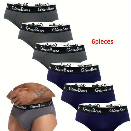 6 Pcs Men's Polyester Boxer Briefs - Comfortable, Breathable for Daily Wear, Sexy Underwear