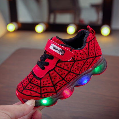 Spring And Autumn New Style Shoes in Sizes 21-36, Light-Up Running Shoes for Boys And Girls, LED Flashing Sneakers with Mesh Design.