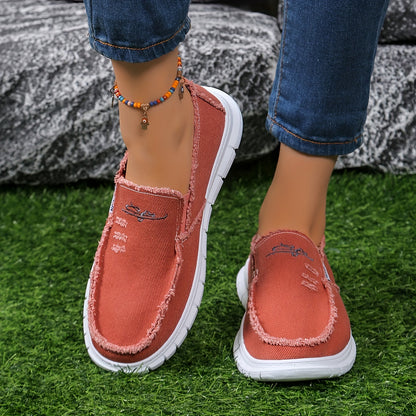 Unisex Casual Floral Embroidered Fabric Slip-on Shoes, Soft Anti-slip Durable, Plain Toe, All-season, Lightweight, Fabric Upper, Rubber Sole, Fabric Inner