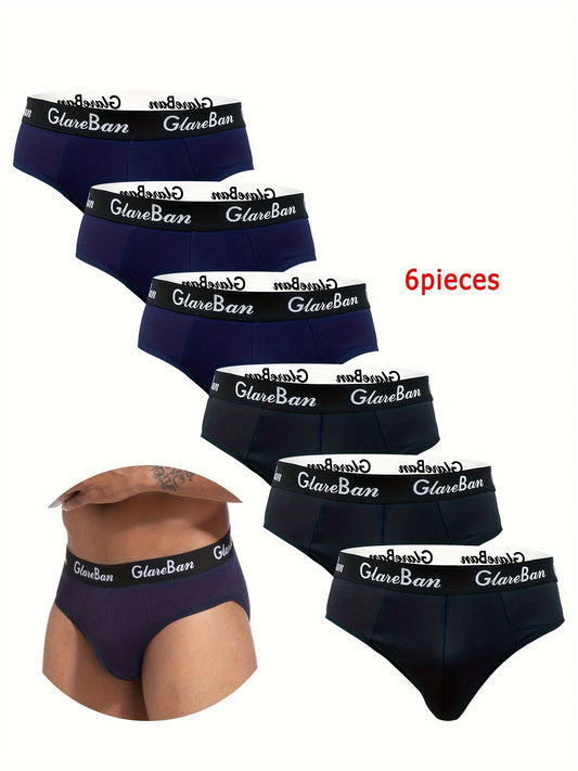 6 Pcs Men's Polyester Boxer Briefs - Comfortable, Breathable for Daily Wear, Sexy Underwear