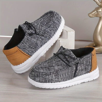 Casual Comfortable Low Top Canvas Shoes For Boys, Breathable Lightweight Loafer Shoes For All Seasons