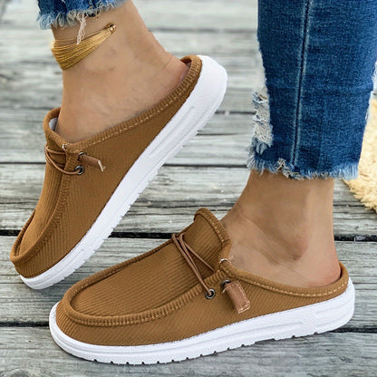 [Soft Beige Slip-On Sneakers] Women's Casual Slip-On Sneakers in Beige - Soft Fabric Upper with Tassel Detail, Round Toe Design, Comfortable PU Cover Sole - Easy Care Hand or Dry Clean for All Seasons, Breathable Slipons|Tass