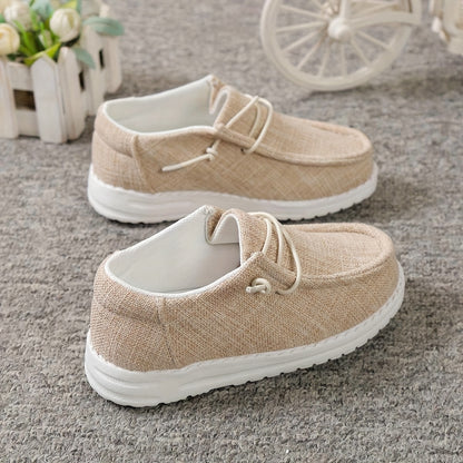 Casual Comfortable Solid Color Low Top Canvas Shoes For Boys, Breathable Lightweight Loafer Shoes For All Seasons