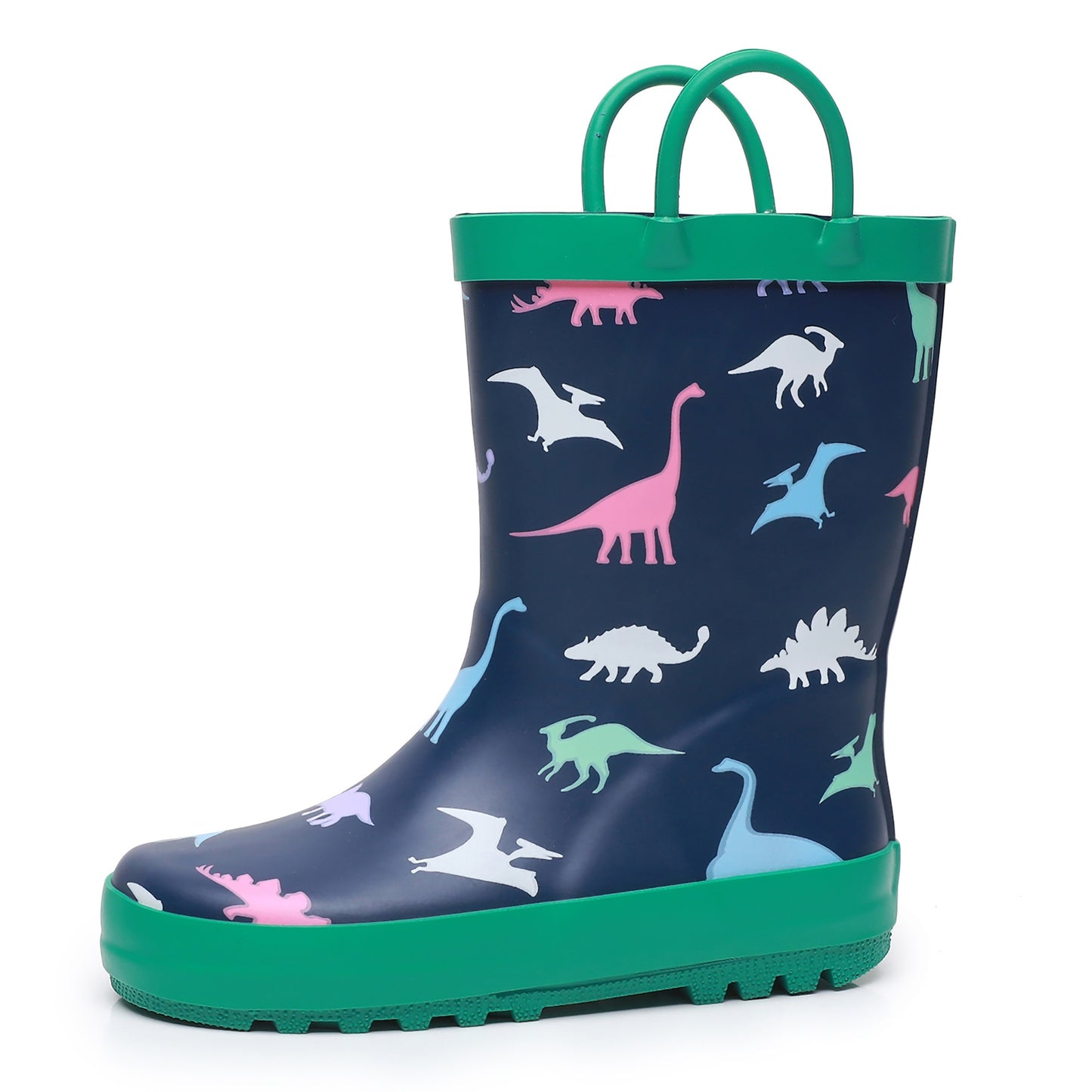 Boys' Dinosaur Print Waterproof Rain Boots - Durable Rubber, Non-Slip Sole, Comfort Fit for Youngsters, Rubber Rain Shoes