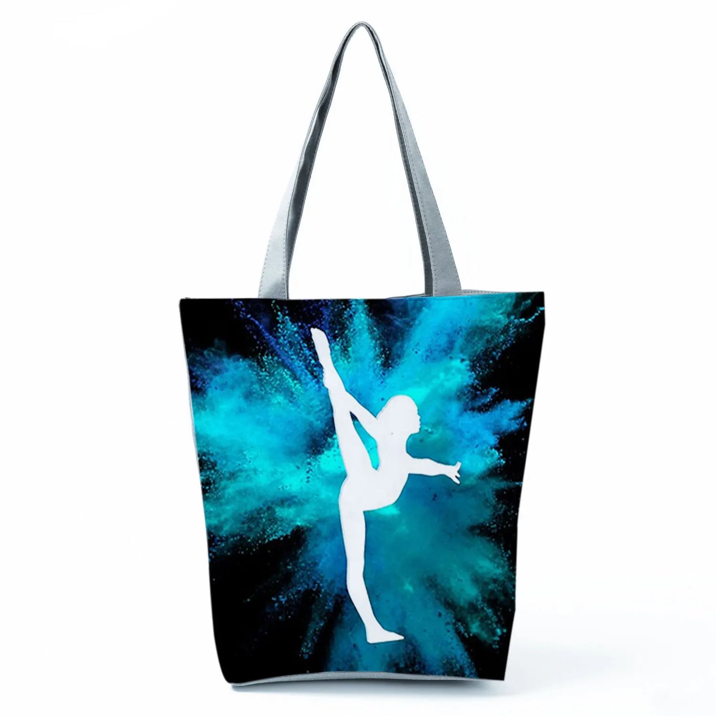 Gift Reusable Tote Watercolor Ballet Dancer Art Print Shoulder Bag Girls Gymnast Casual Women Handbags Travel Eco Shopping Bags