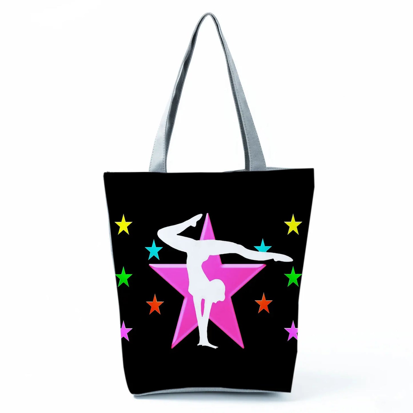 Gift Reusable Tote Watercolor Ballet Dancer Art Print Shoulder Bag Girls Gymnast Casual Women Handbags Travel Eco Shopping Bags