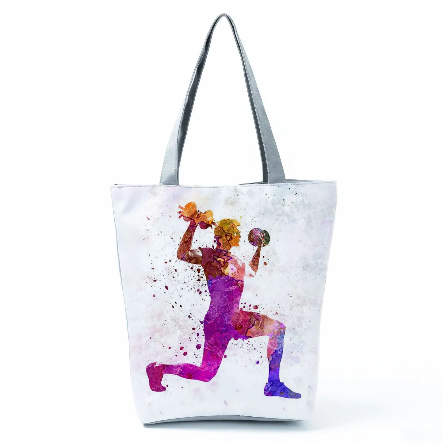 Gift Reusable Tote Watercolor Ballet Dancer Art Print Shoulder Bag Girls Gymnast Casual Women Handbags Travel Eco Shopping Bags