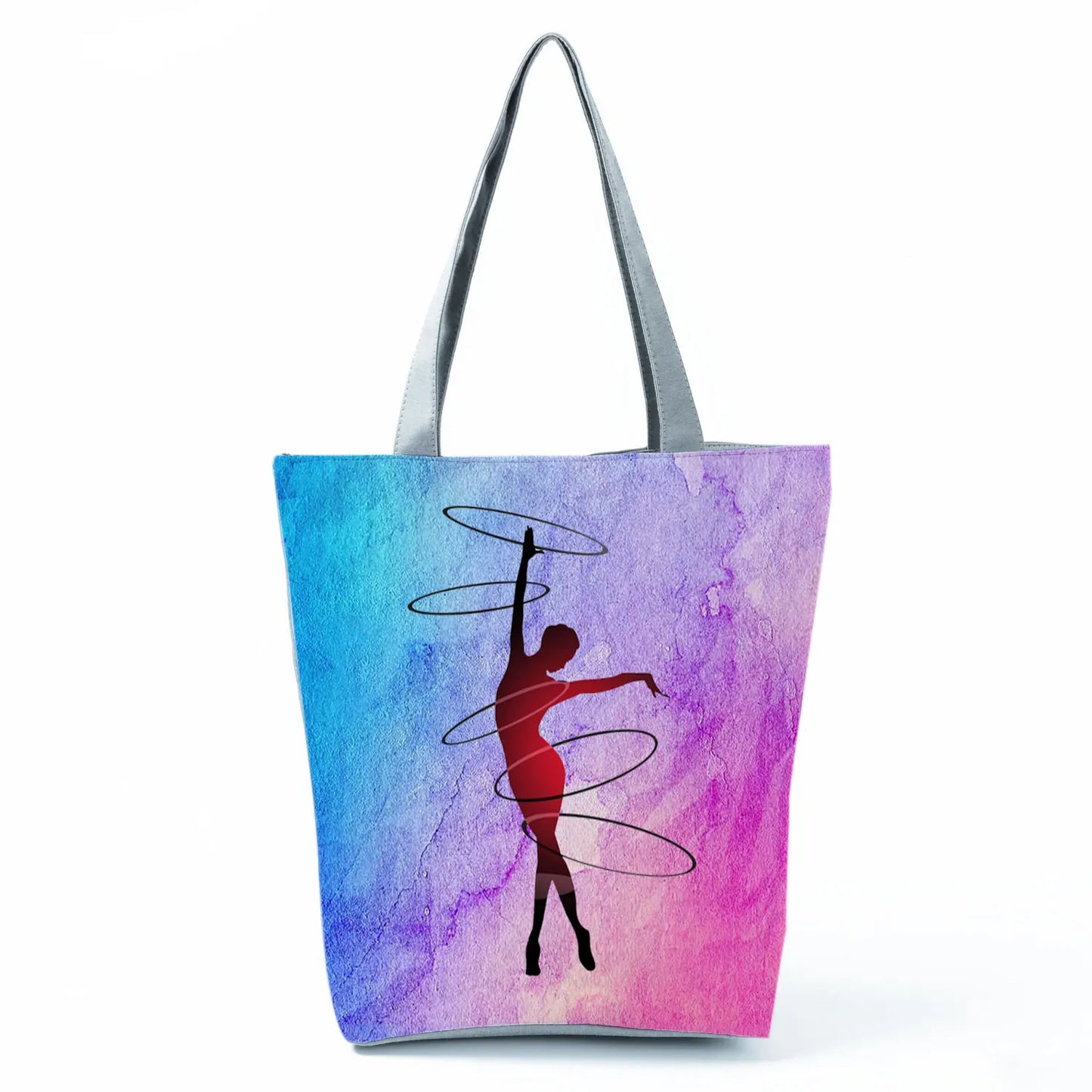 Gift Reusable Tote Watercolor Ballet Dancer Art Print Shoulder Bag Girls Gymnast Casual Women Handbags Travel Eco Shopping Bags