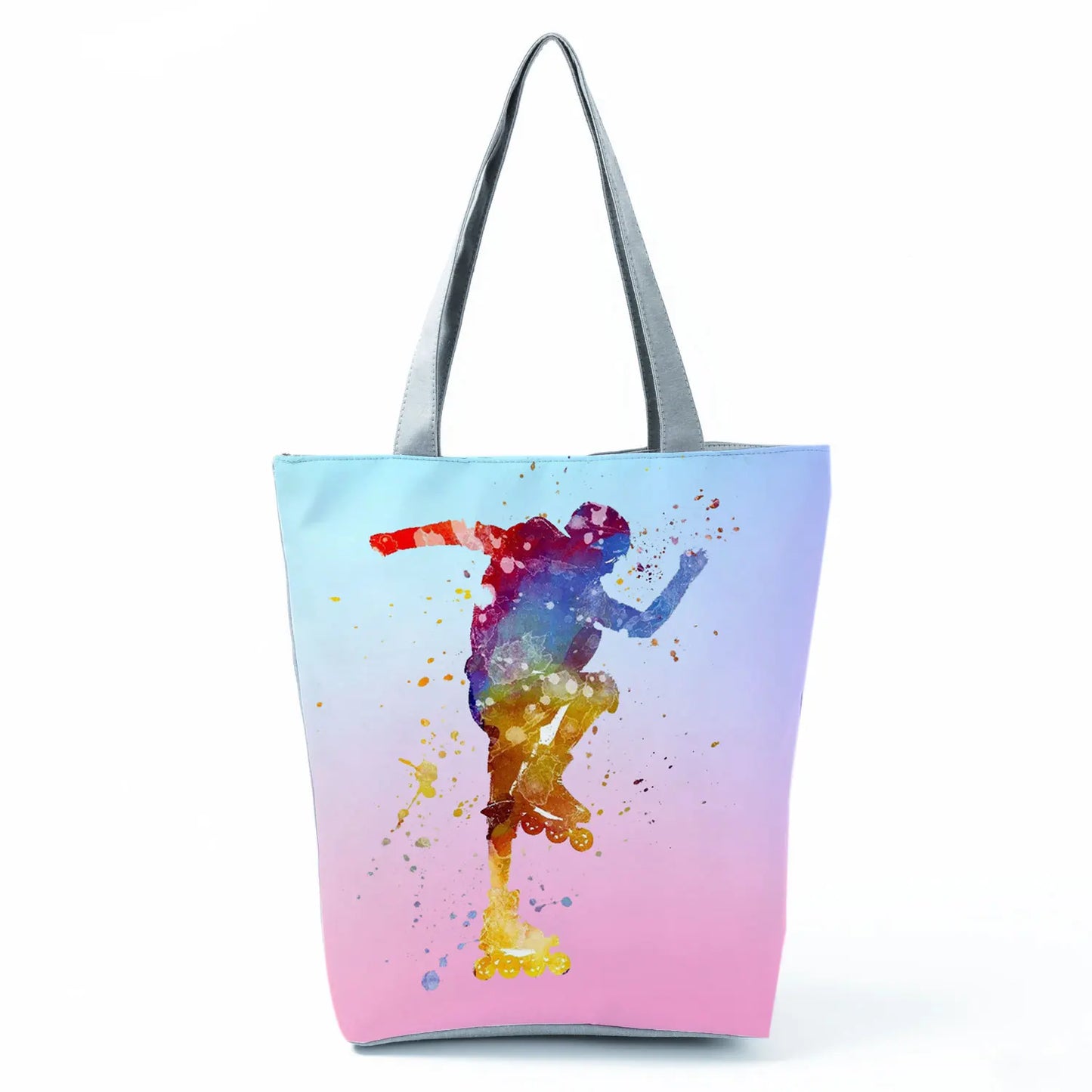 Gift Reusable Tote Watercolor Ballet Dancer Art Print Shoulder Bag Girls Gymnast Casual Women Handbags Travel Eco Shopping Bags