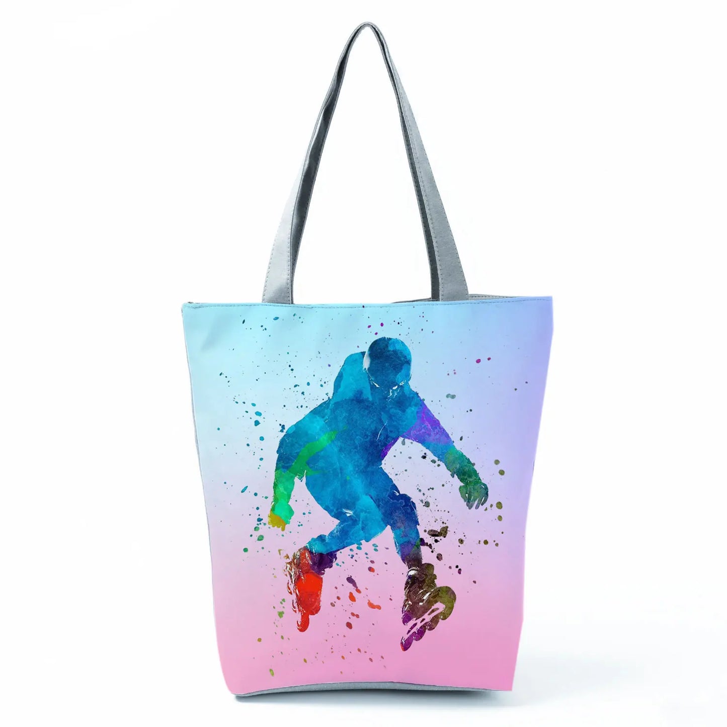 Gift Reusable Tote Watercolor Ballet Dancer Art Print Shoulder Bag Girls Gymnast Casual Women Handbags Travel Eco Shopping Bags