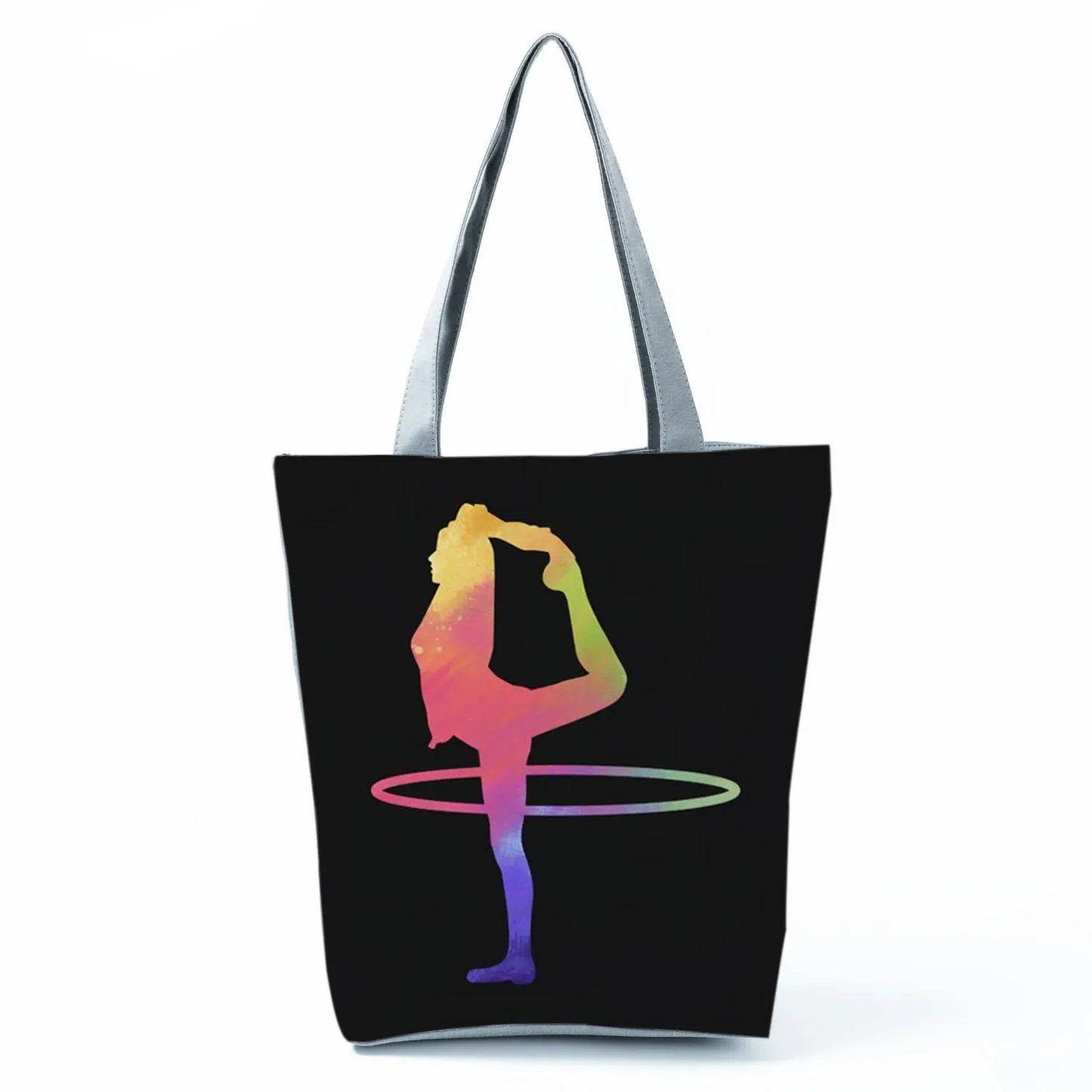 Gift Reusable Tote Watercolor Ballet Dancer Art Print Shoulder Bag Girls Gymnast Casual Women Handbags Travel Eco Shopping Bags