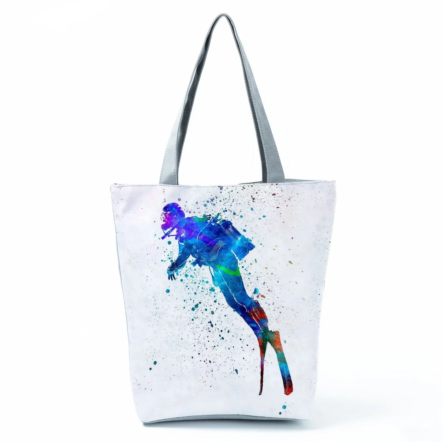 Gift Reusable Tote Watercolor Ballet Dancer Art Print Shoulder Bag Girls Gymnast Casual Women Handbags Travel Eco Shopping Bags