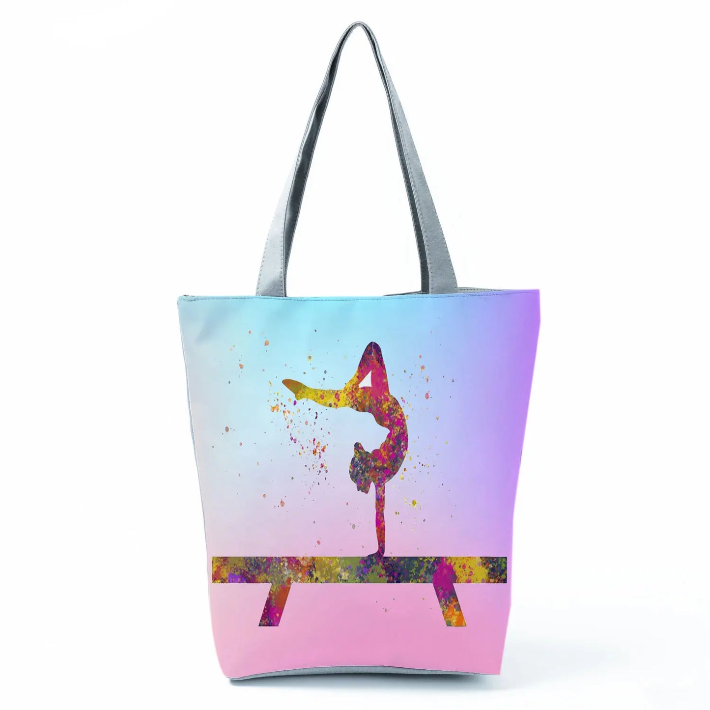 Gift Reusable Tote Watercolor Ballet Dancer Art Print Shoulder Bag Girls Gymnast Casual Women Handbags Travel Eco Shopping Bags