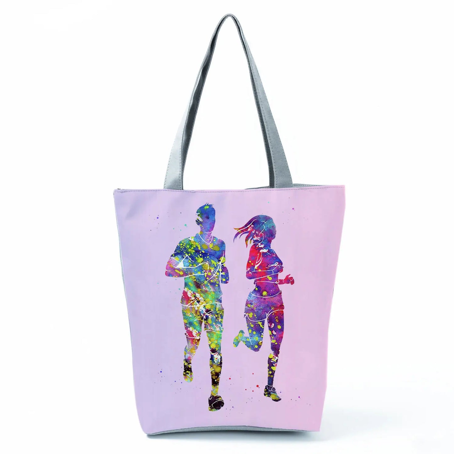 Gift Reusable Tote Watercolor Ballet Dancer Art Print Shoulder Bag Girls Gymnast Casual Women Handbags Travel Eco Shopping Bags