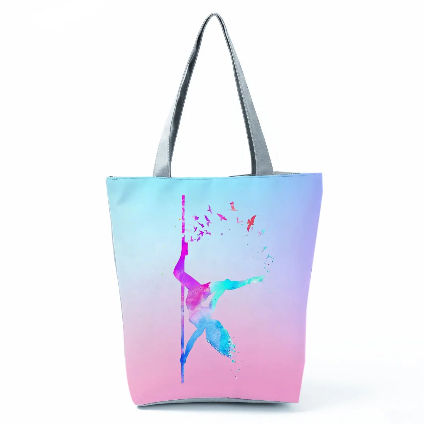 Gift Reusable Tote Watercolor Ballet Dancer Art Print Shoulder Bag Girls Gymnast Casual Women Handbags Travel Eco Shopping Bags