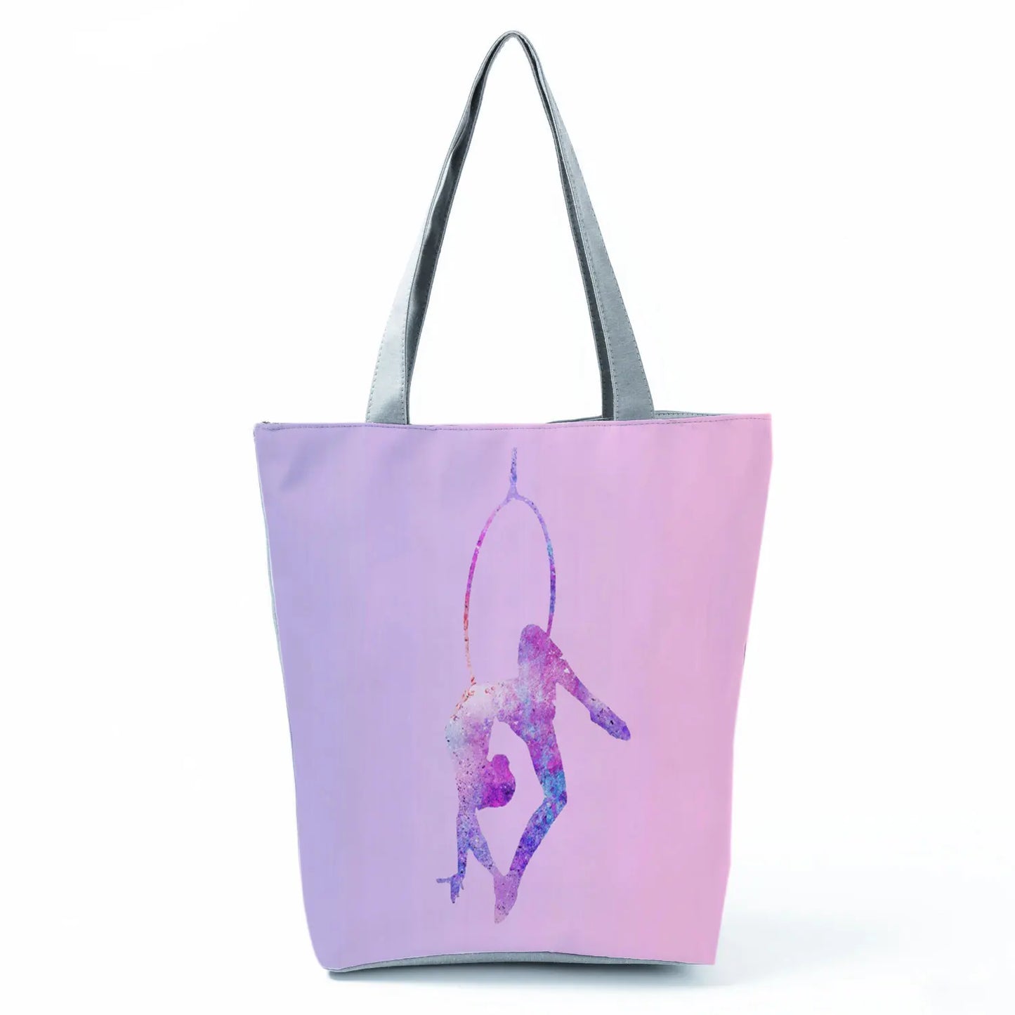 Gift Reusable Tote Watercolor Ballet Dancer Art Print Shoulder Bag Girls Gymnast Casual Women Handbags Travel Eco Shopping Bags