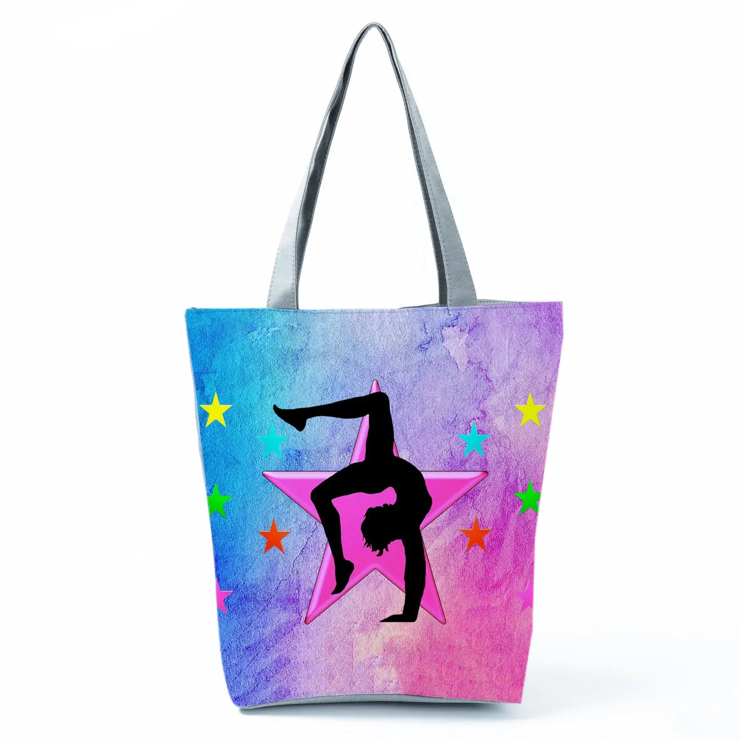 Gift Reusable Tote Watercolor Ballet Dancer Art Print Shoulder Bag Girls Gymnast Casual Women Handbags Travel Eco Shopping Bags