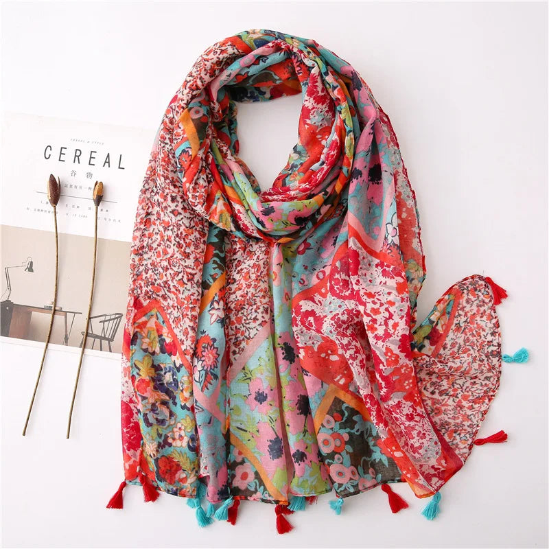 2020 New Fashion Warm Winter Scarf Print Hijab Store Shawls and Wraps Long Sjaal Female Foulard Pashmina Bandana Women