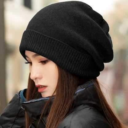 VISROVER 12 Colors Solid Real Cashmere Beanies Winter Hat For Woman Acrylic Hat Woman Autumn Warm Skullies For Man Wholesales