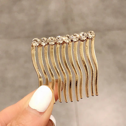 New FashionBoutique Alloy Pearl Rhinestone Row Fork Hair Comb   Barrettes for Women Girl Accessories Headwear