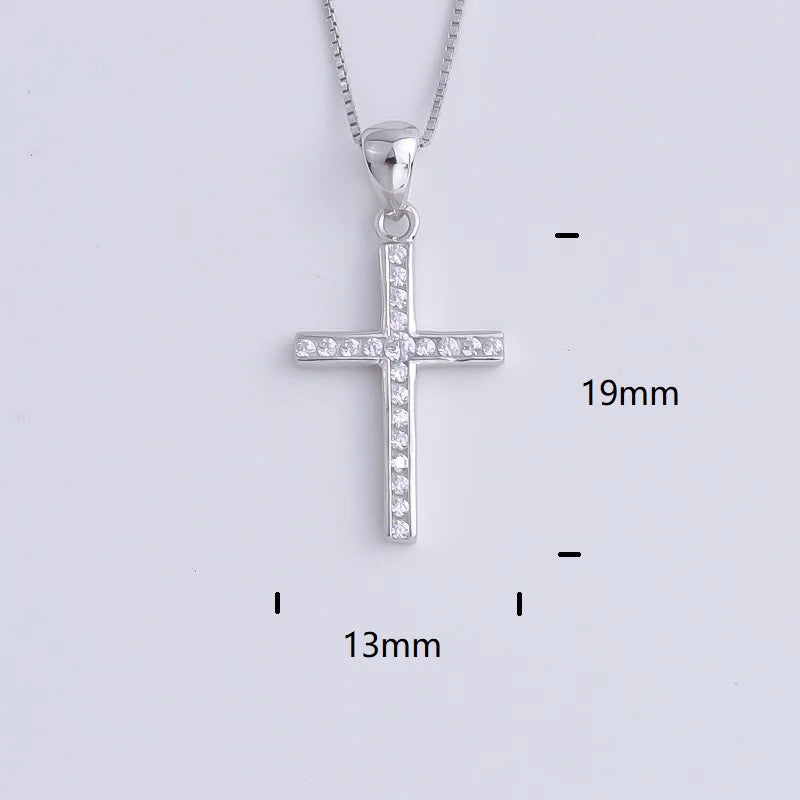 Pekurr 925 Sterling Silver Heart Zircon Templar Cross Necklaces For Women Long Chains Collar Pendants Trinket Jewelry Gift