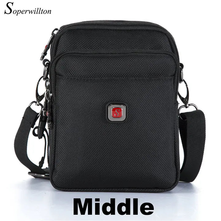 Soperwillton Men's Bag Crossbody Bag Messenger Waterproof Purse Oxford 1680D Zipper Shoulder Bag For Male Versatile Style 1052#