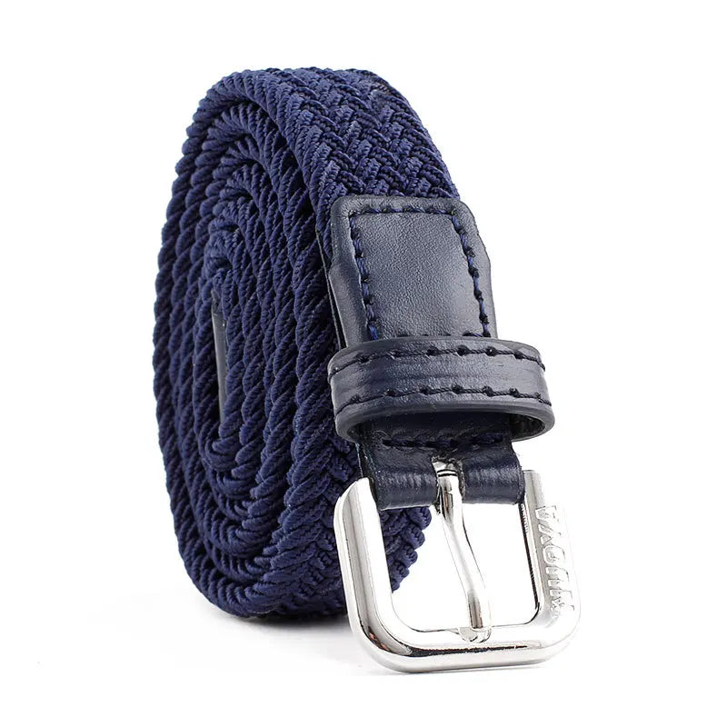 2022 New Casual Kids Belt Woven Stretch Solid Color Men's Fashion Knit Pin Buckle Belt For Boys Girls Designer Belts Wholesale