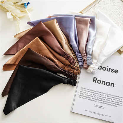 New Fashion Simple Solid Color Cloth Turban Women's Triangle Hair Band Scarf Elastic Headband Hair Accessories Headwear