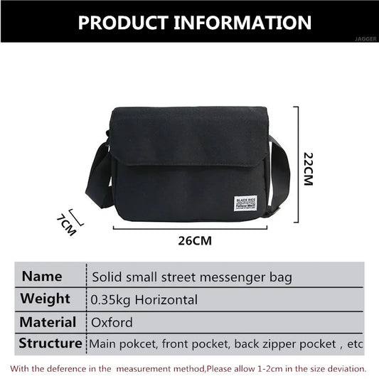 Men Small Oxford Shoulder Messenger Bags Solid Leisure Satchels Crossbody Fashion Street Bags for Male Cross Body Casual 2022