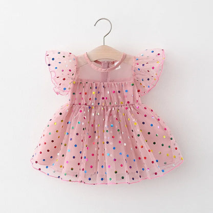 Baby Girls summer clothes outfit color polka dot princess dress for girls baby clothing 1st birthday infant babies dresses dress