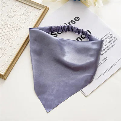 New Fashion Simple Solid Color Cloth Turban Women's Triangle Hair Band Scarf Elastic Headband Hair Accessories Headwear