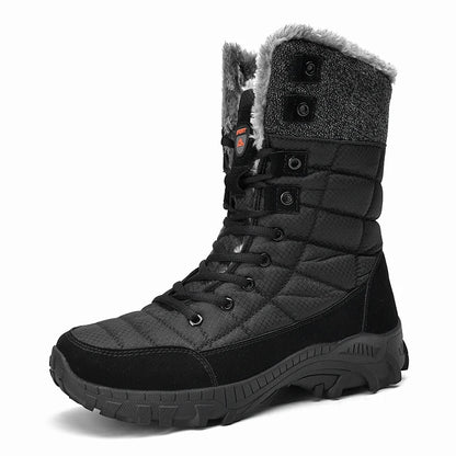 Men Winter Snow Boots Super Warm Men Hiking Boots High Quality Waterproof Leather High Top Big Size Men's Boots Outdoor Sneakers