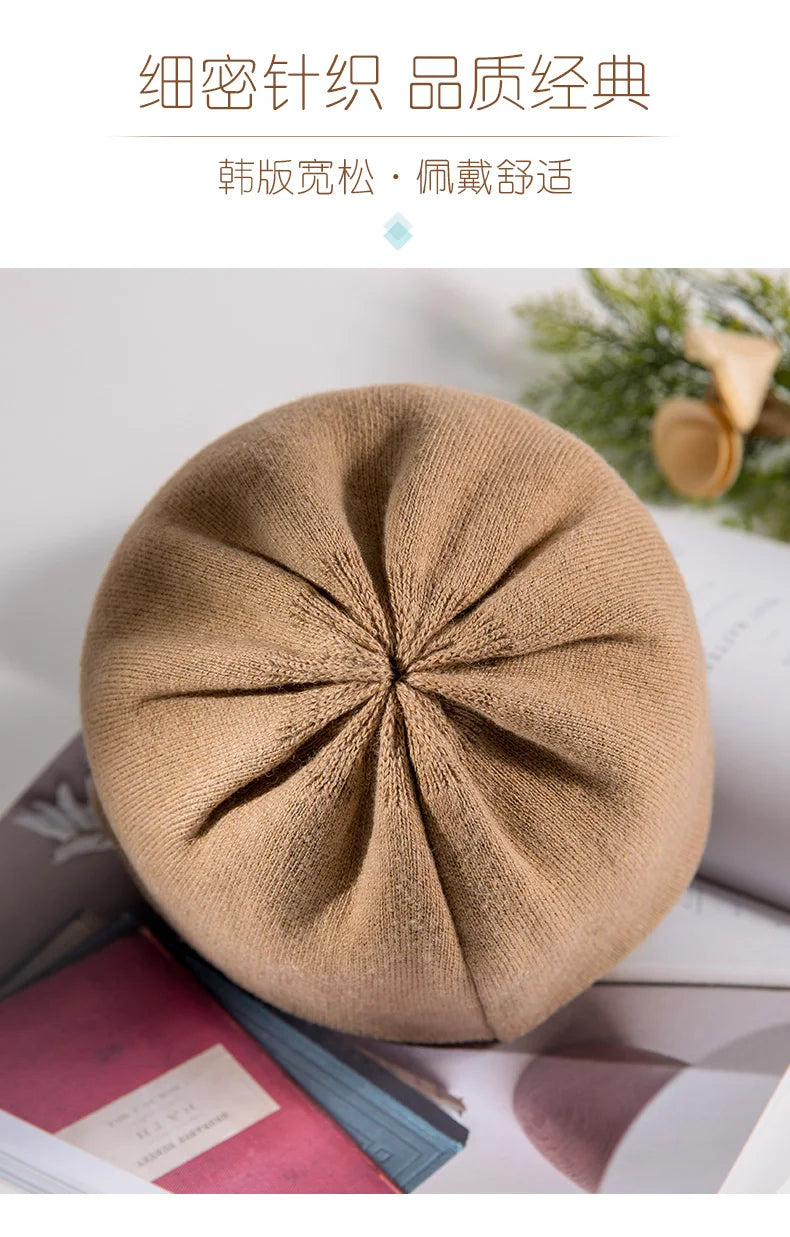 VISROVER 12 Colors Solid Real Cashmere Beanies Winter Hat For Woman Acrylic Hat Woman Autumn Warm Skullies For Man Wholesales