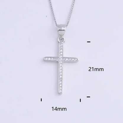 Pekurr 925 Sterling Silver Heart Zircon Templar Cross Necklaces For Women Long Chains Collar Pendants Trinket Jewelry Gift