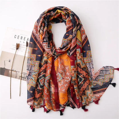 2020 New Fashion Warm Winter Scarf Print Hijab Store Shawls and Wraps Long Sjaal Female Foulard Pashmina Bandana Women