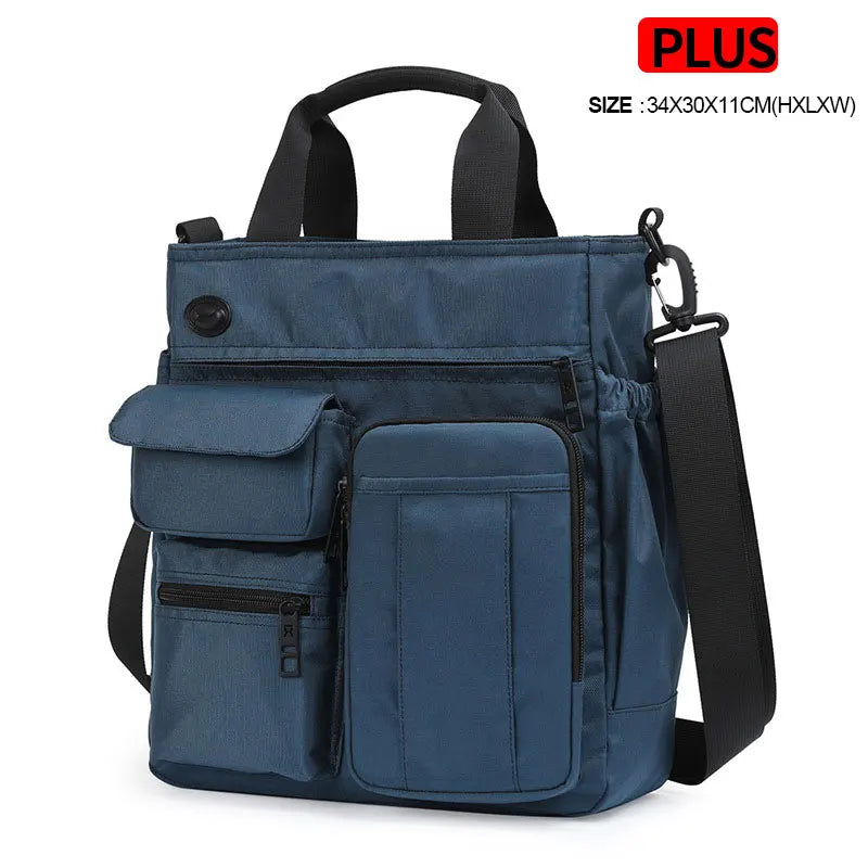 Men Shoulder Messenger Bag Headphone Hole Waterproof Crossbody Bag Nylon Travel Handbag Large Capacity Storage Work Bags XA666C