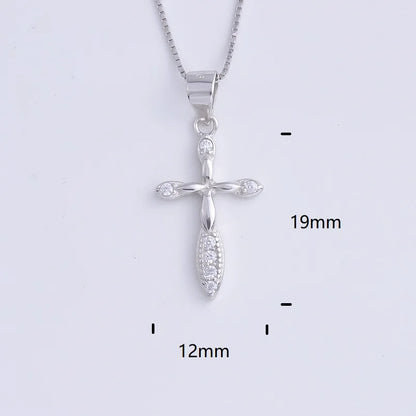 Pekurr 925 Sterling Silver Heart Zircon Templar Cross Necklaces For Women Long Chains Collar Pendants Trinket Jewelry Gift