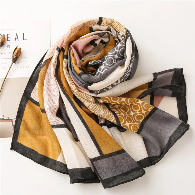 2020 New Fashion Warm Winter Scarf Print Hijab Store Shawls and Wraps Long Sjaal Female Foulard Pashmina Bandana Women